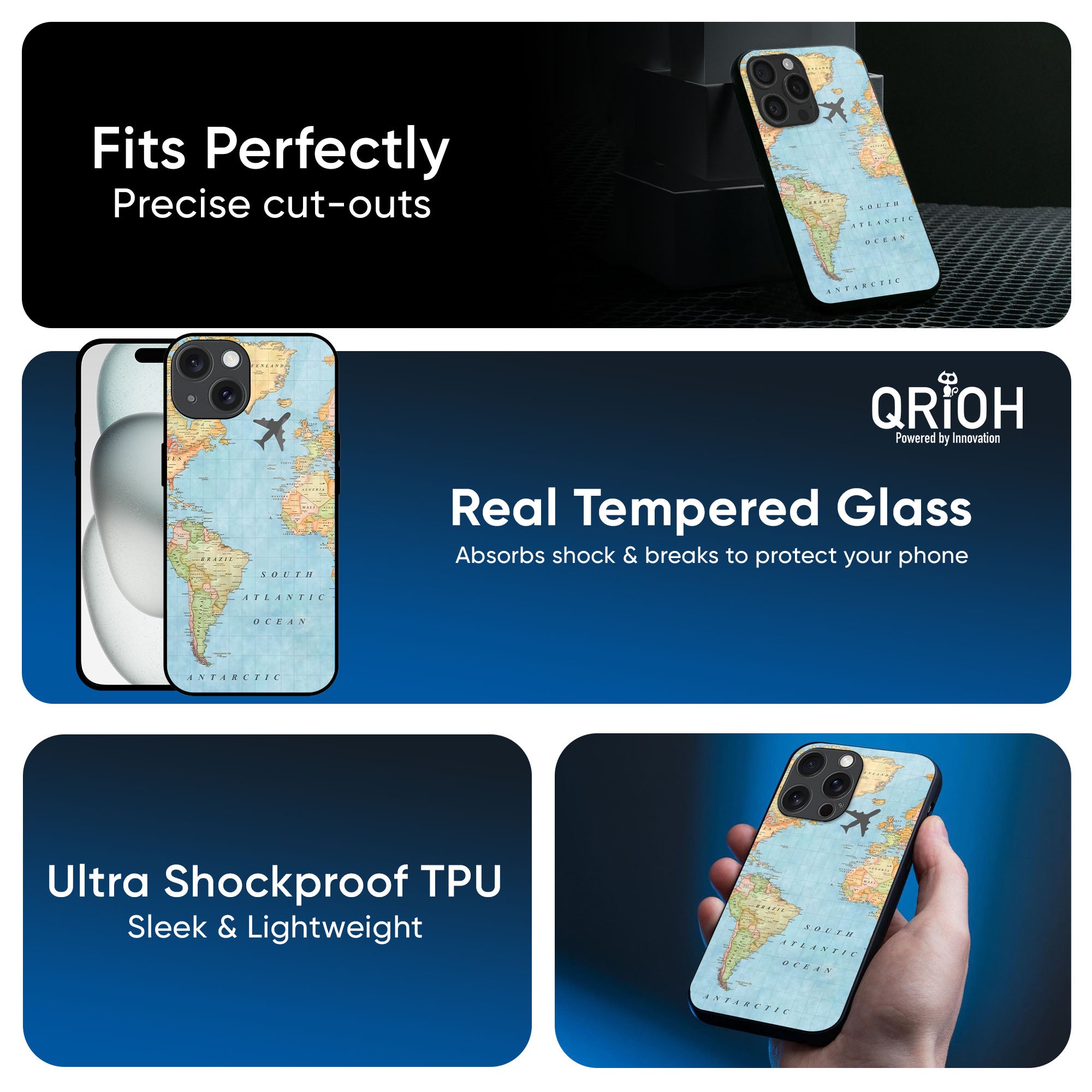 Travel Map Glass Case for iPhone 17 Pro Max
