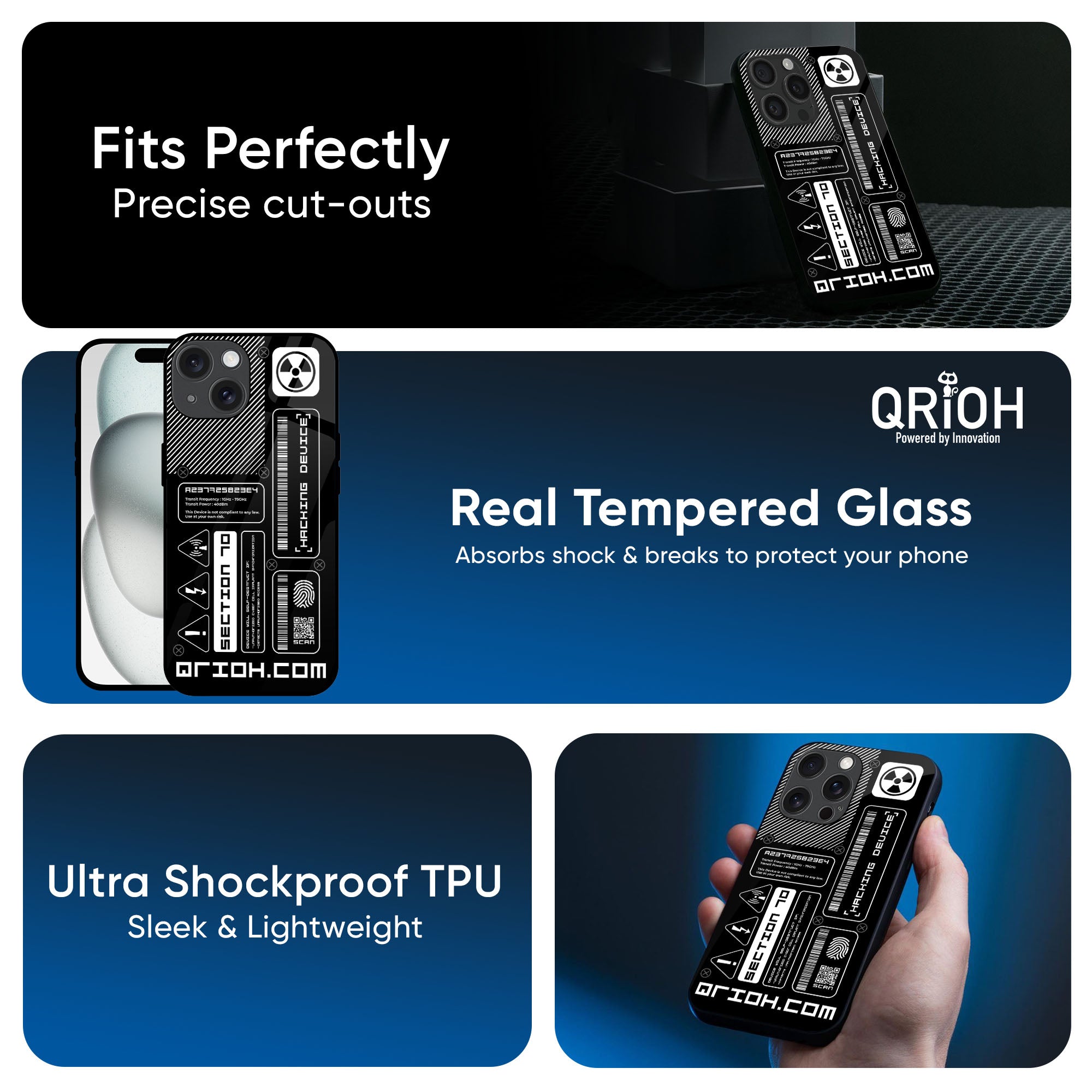 Futuristic Art Glass Case for iPhone 17 Pro Max