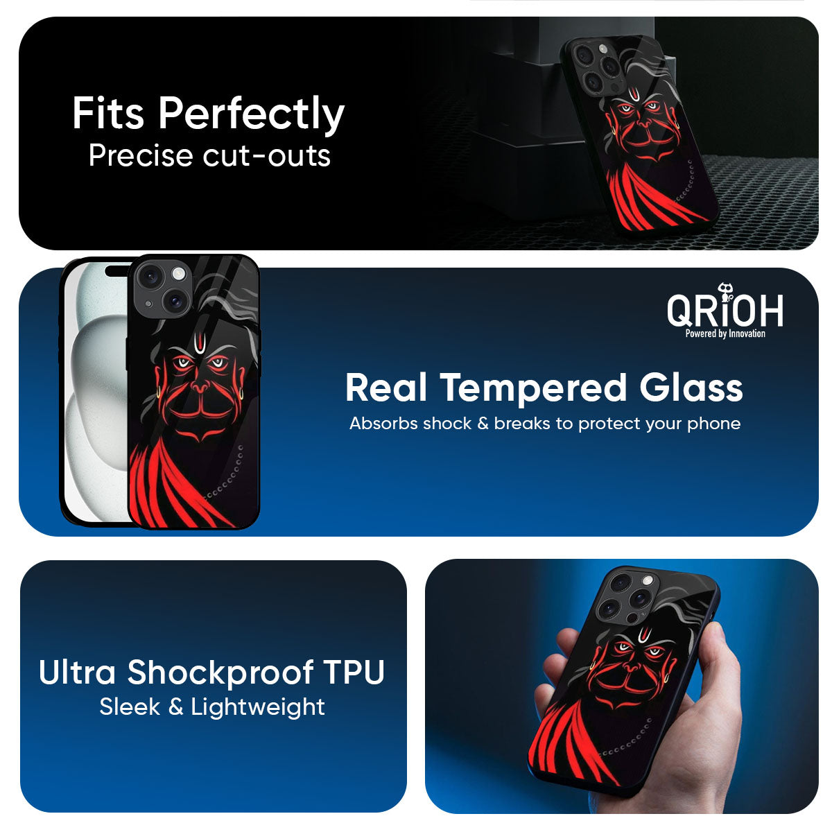 Lord Hanuman Glass Case For iPhone 17 Pro Max