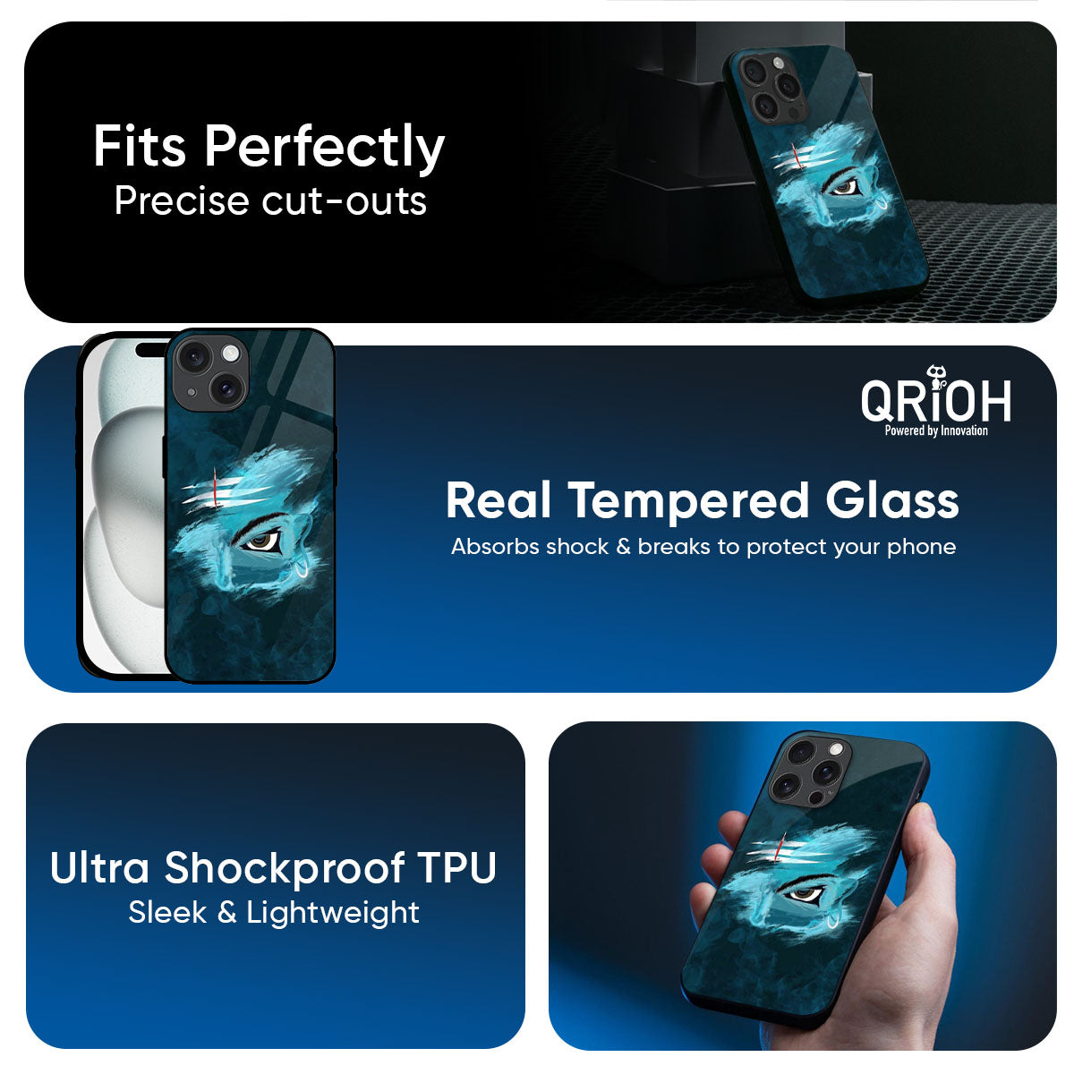 Power Of Trinetra Glass Case For iPhone 17 Pro Max