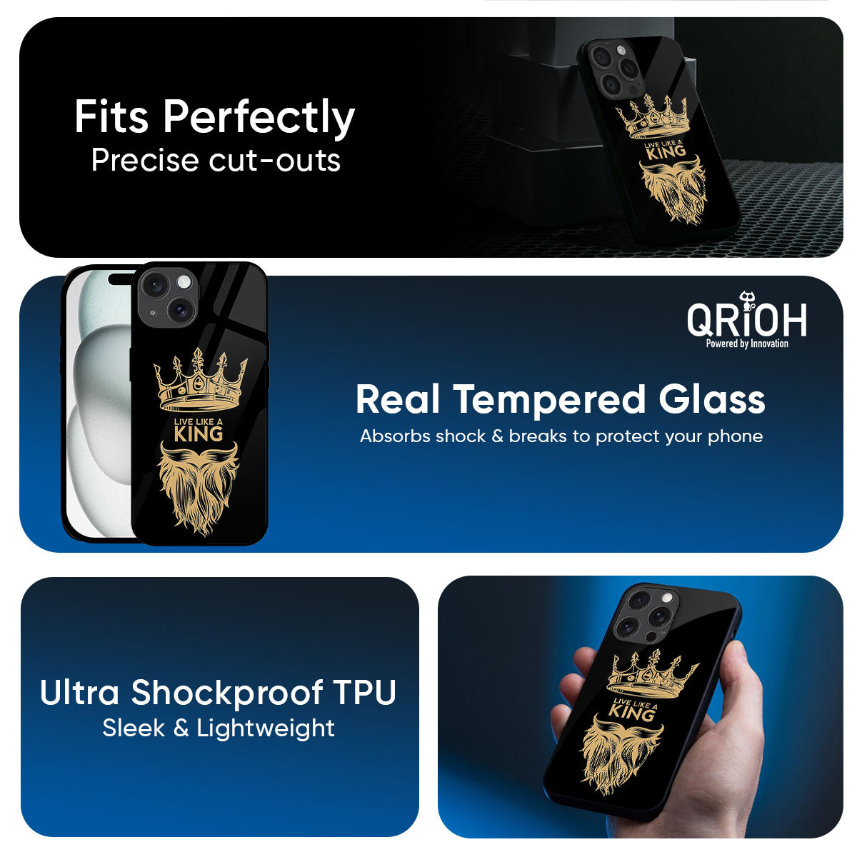 King Life Glass Case For iPhone 17 Pro Max
