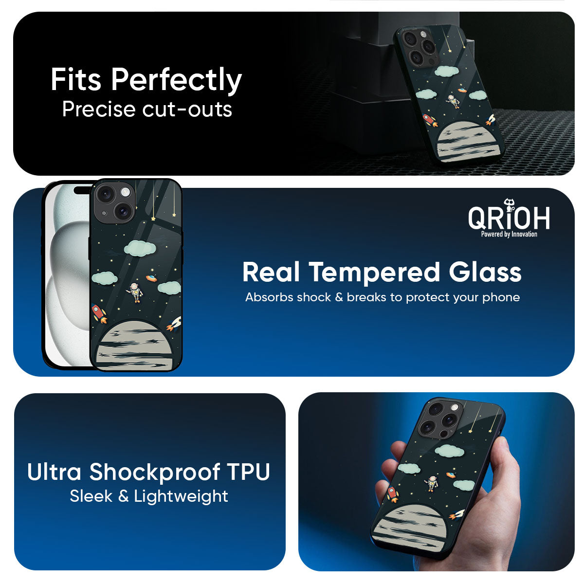 Astronaut Dream Glass Case For iPhone 17 Pro Max