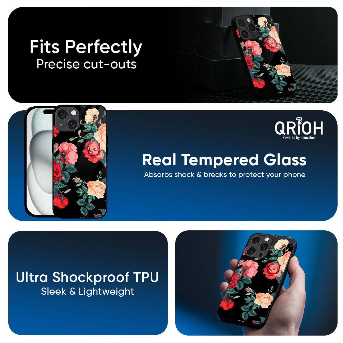 Floral Bunch Glass Case For iPhone 17 Pro Max