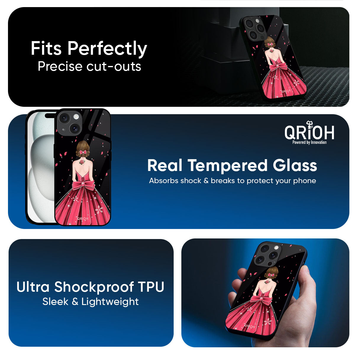 Fashion Princess Glass Case for iPhone 17 Pro Max