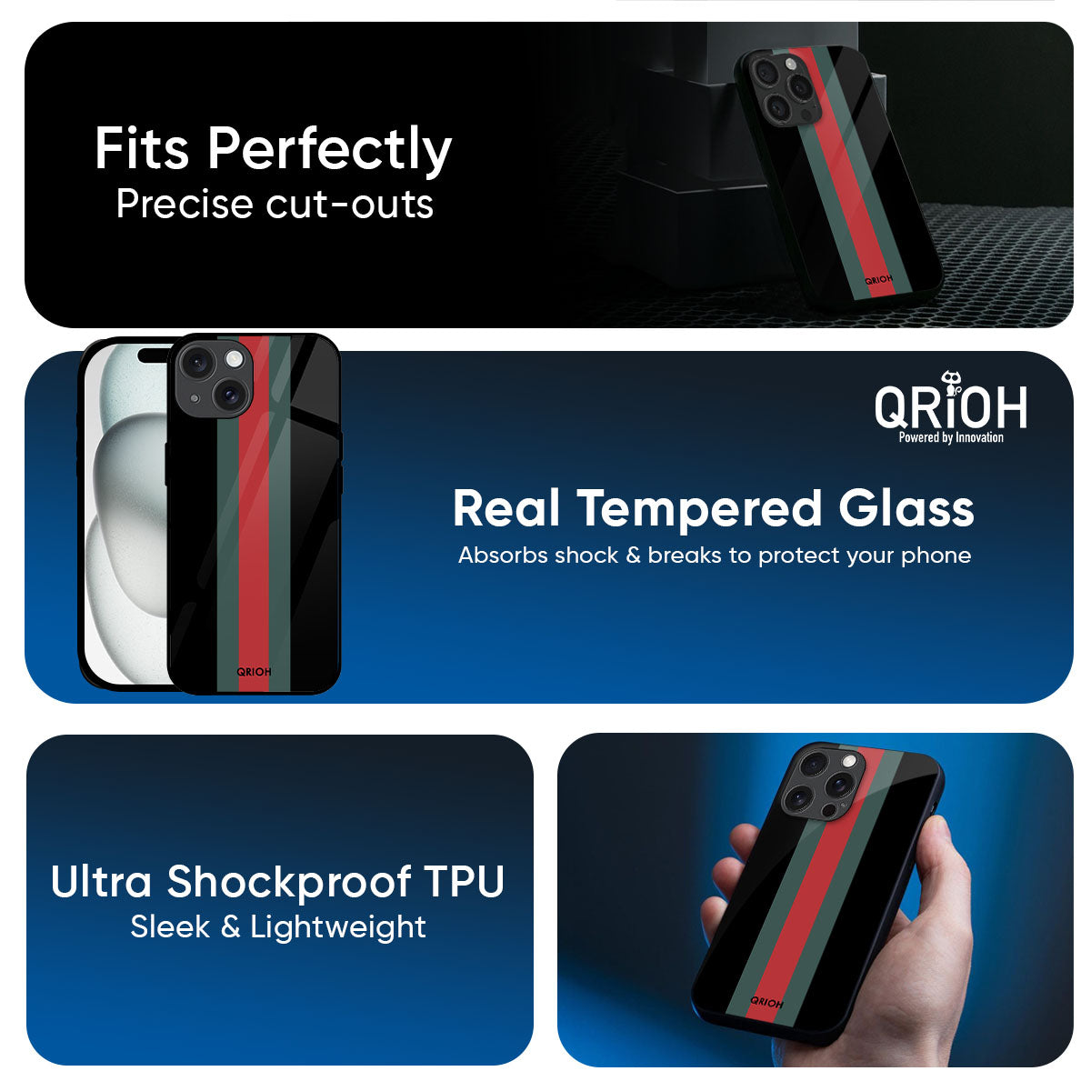 Vertical Stripes Glass Case for iPhone 17 Pro Max