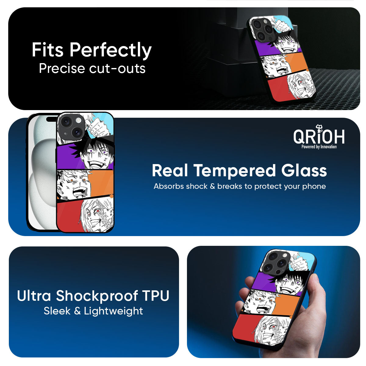 Anime Sketch Glass Case for iPhone 17 Pro Max