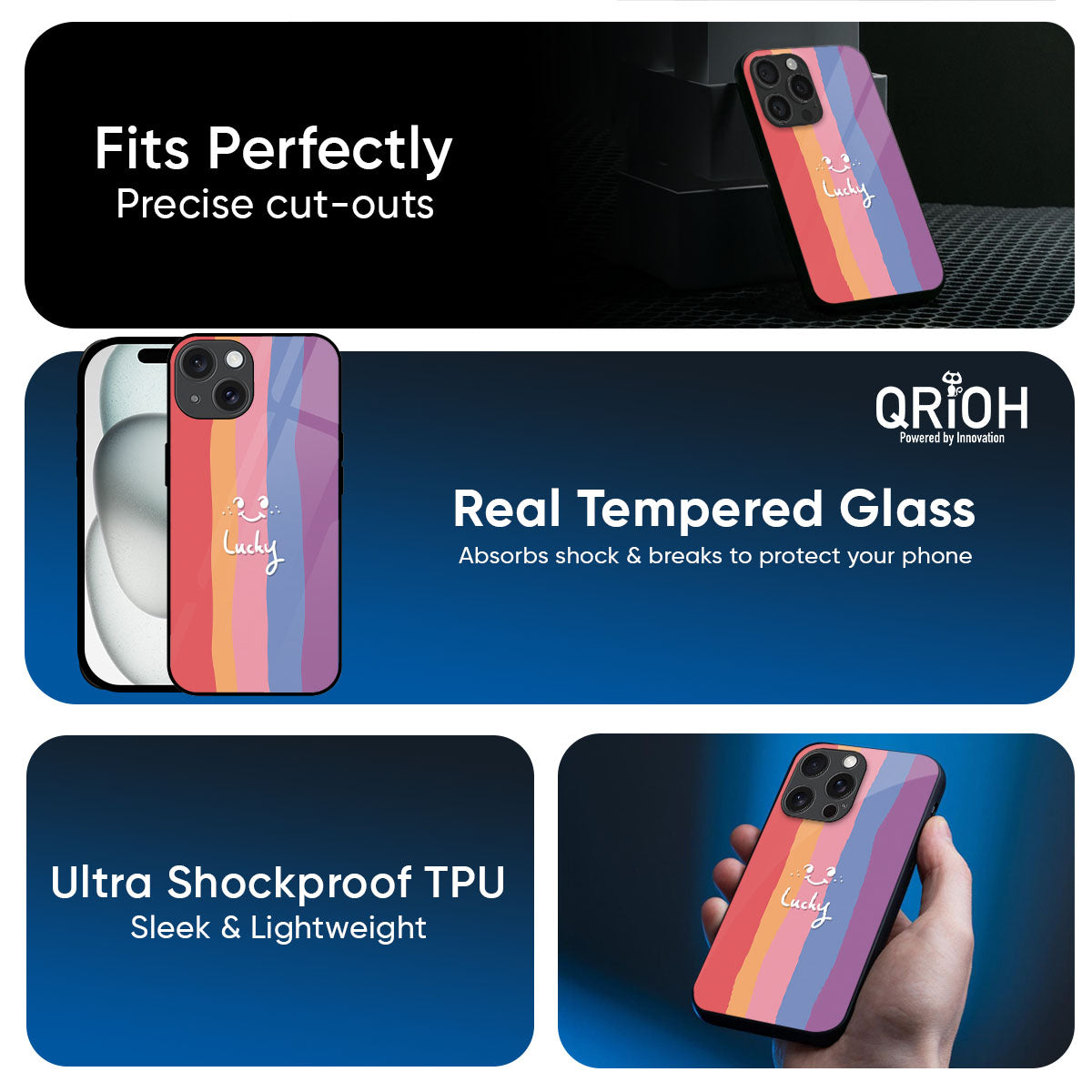 Lucky Abstract Glass Case for iPhone 17 Pro Max