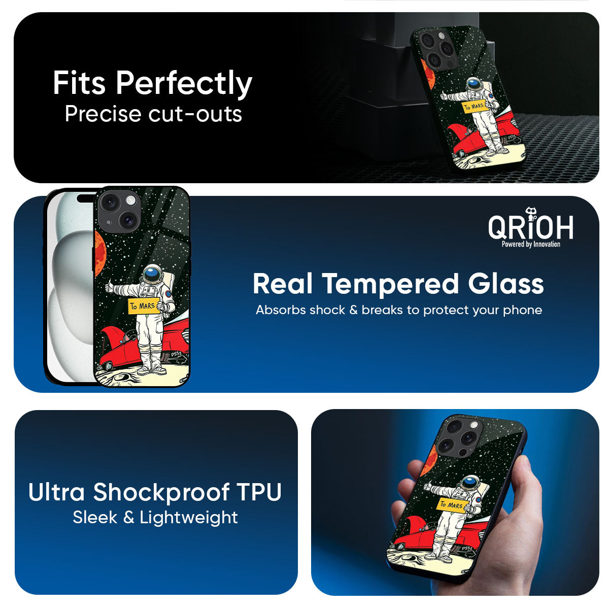 Astronaut on Mars Glass Case for iPhone 17 Pro Max