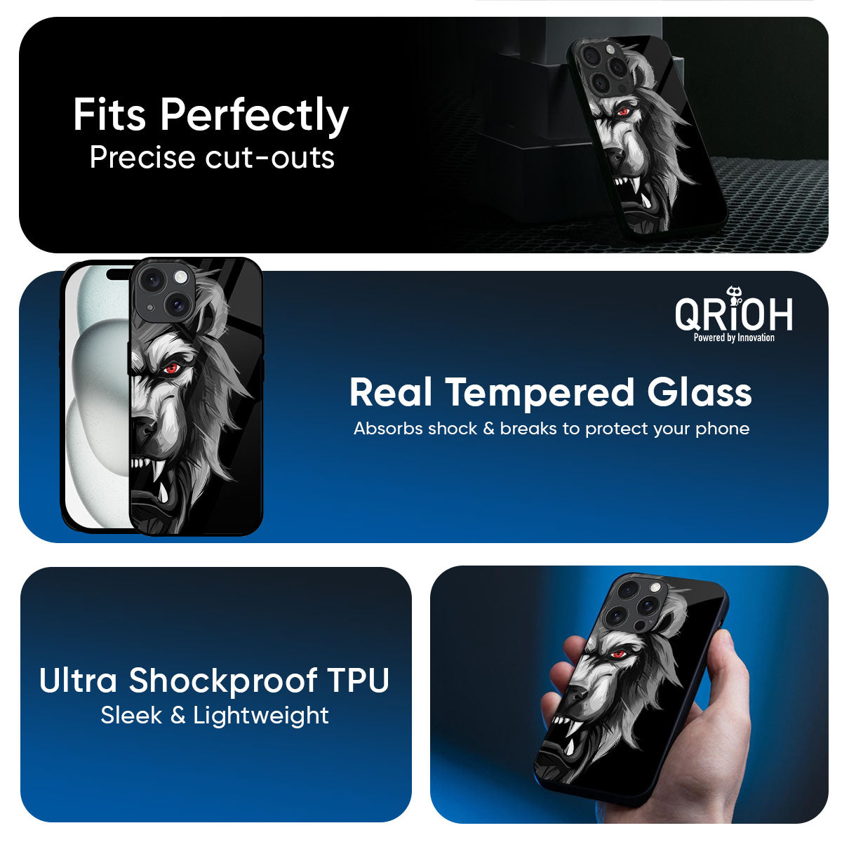 Wild Lion Glass Case for iPhone 17 Pro Max