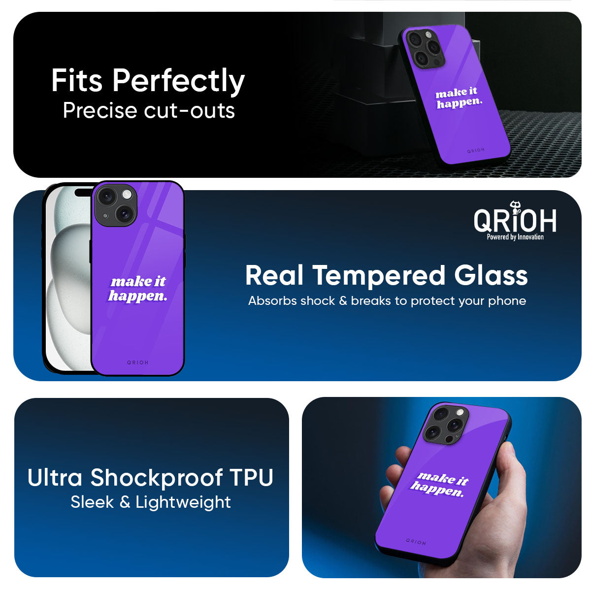 Make it Happen Glass Case for iPhone 17 Pro Max