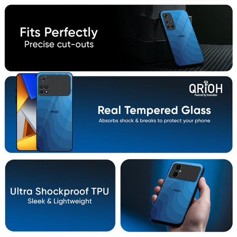 Blue Wave Abstract Glossy Case for Poco F6 5G