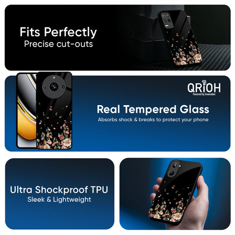 Floating Floral Print Glossy Case for Realme P3 5G