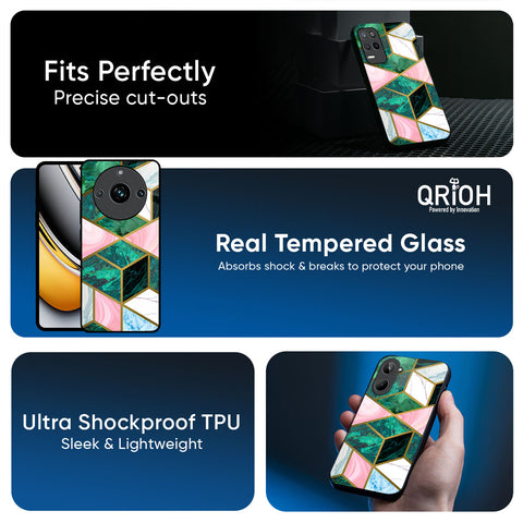 Seamless Green Marble Glossy Case for Realme P3 5G
