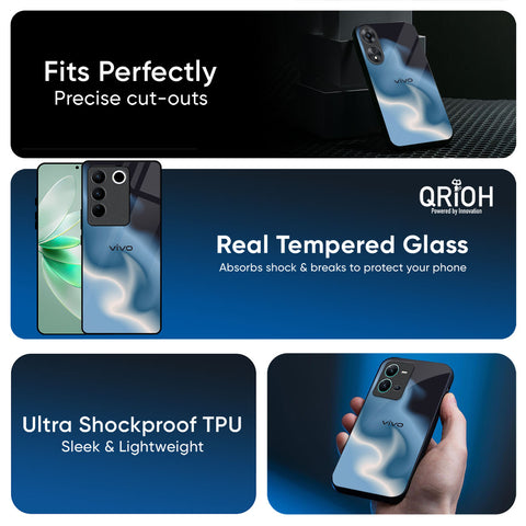 Blue Waves Glossy Case for Vivo V50e 5G
