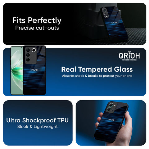 Blue Rough Abstract Glossy Case for Vivo V50e 5G