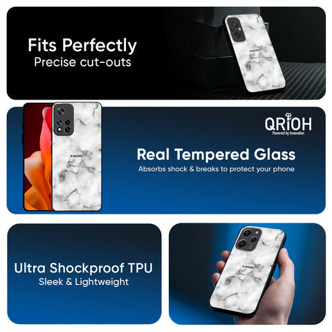 Satin White Marble Glossy Case for Redmi 14C 5G