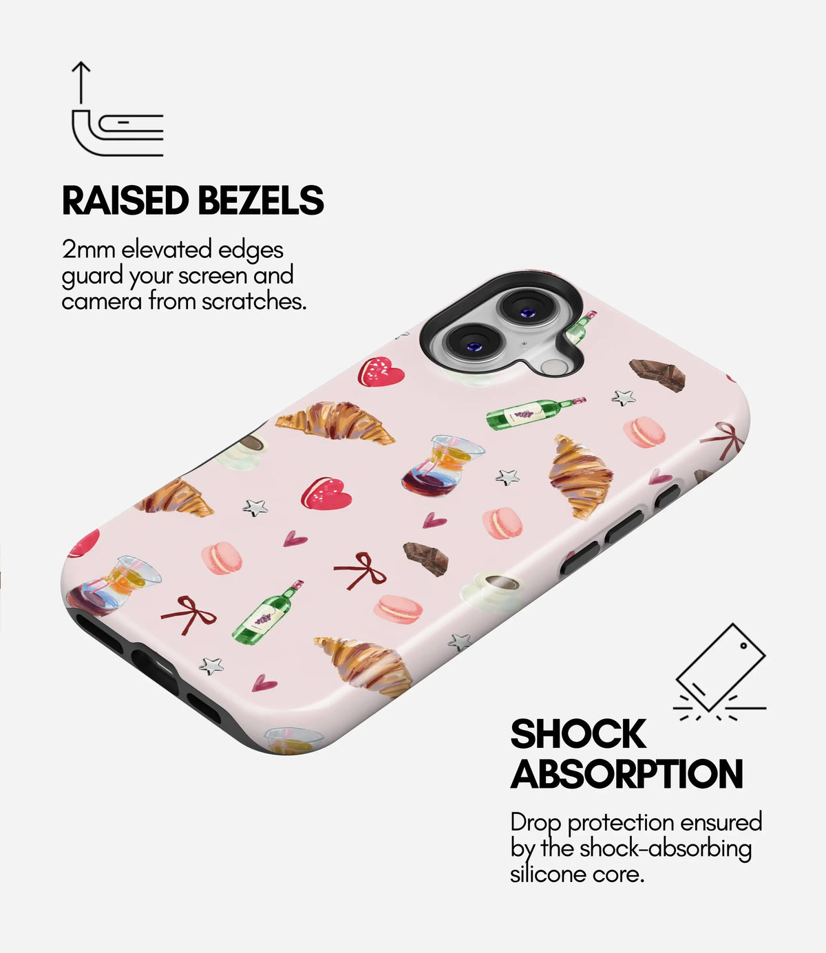 Cafe Amour Premium Tough Shining Phone Case (Double Layer) Available For All iPhone Models