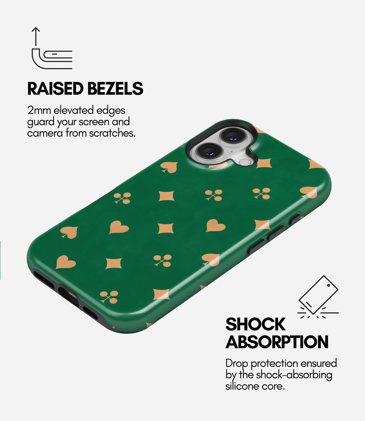 Lucky Suits Premium Tough Shining Phone Case (Double Layer) Available For All iPhone Models