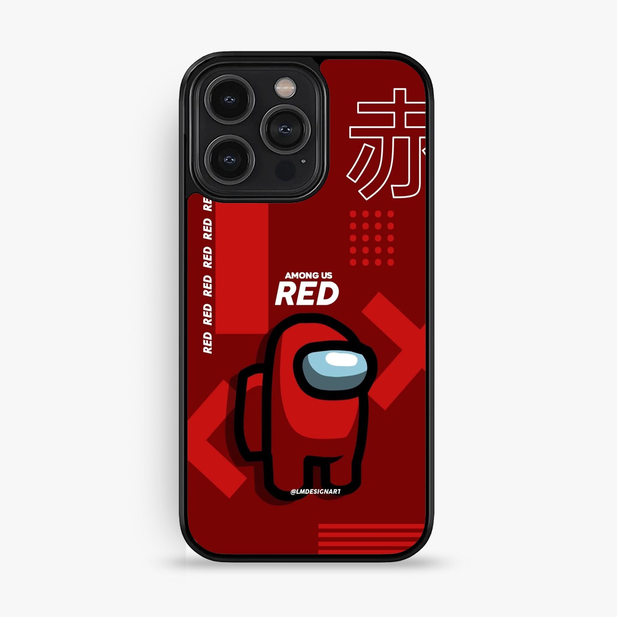 iPhone 12 Pro Max - A Red Robot With Background - Premium Glossy Phone Case