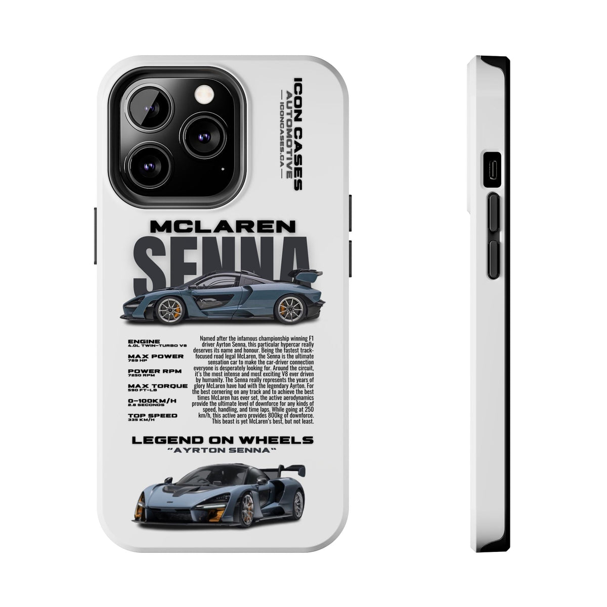 McLaren Senna White Premium Tough Shining Phone Case (Double Layer) Available For All iPhone Models