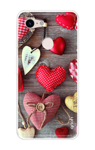 Valentine Hearts Soft Cover for Google Pixel 3 XL
