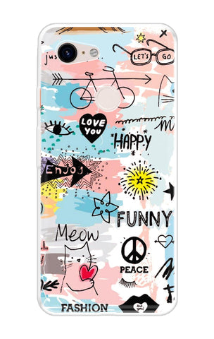 Happy Doodle Soft Cover for Google Pixel 3 XL