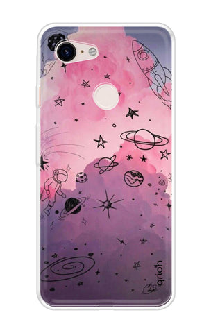 Space Doodles Art Soft Cover For Google Pixel 3 XL