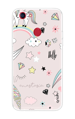 Unicorn Doodle Soft Cover For Oppo F7 Youth