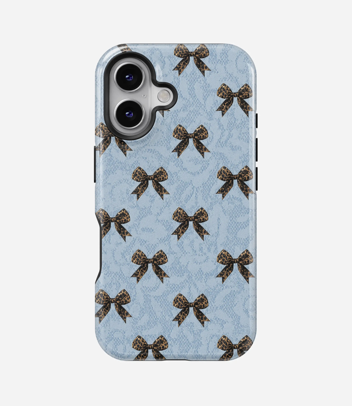 Leopard Bow Charm Premium Tough Shining Phone Case (Double Layer) Available For All iPhone Models