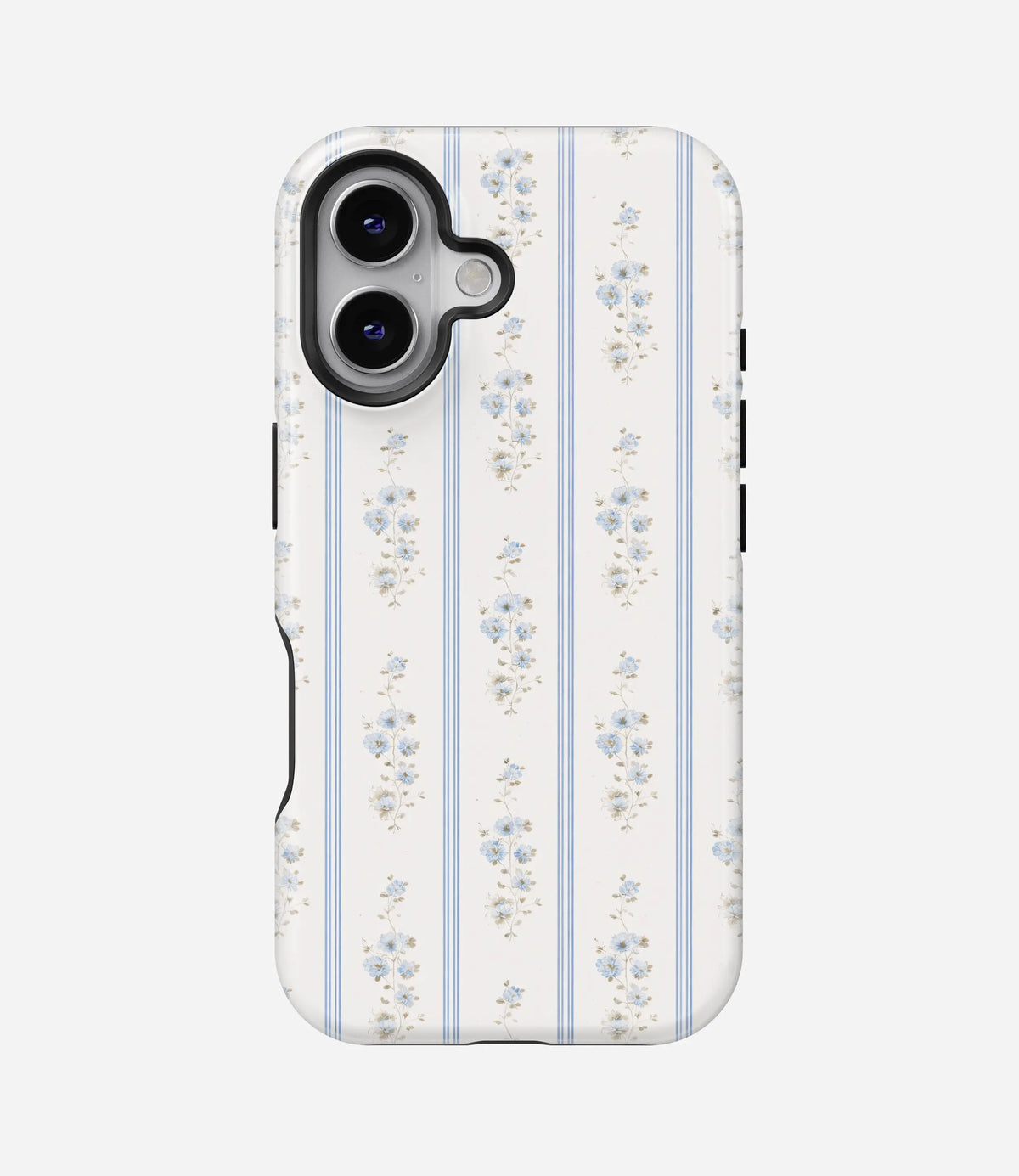 Blue Cottage Stripes Premium Tough Shining Phone Case (Double Layer) Available For All iPhone Models