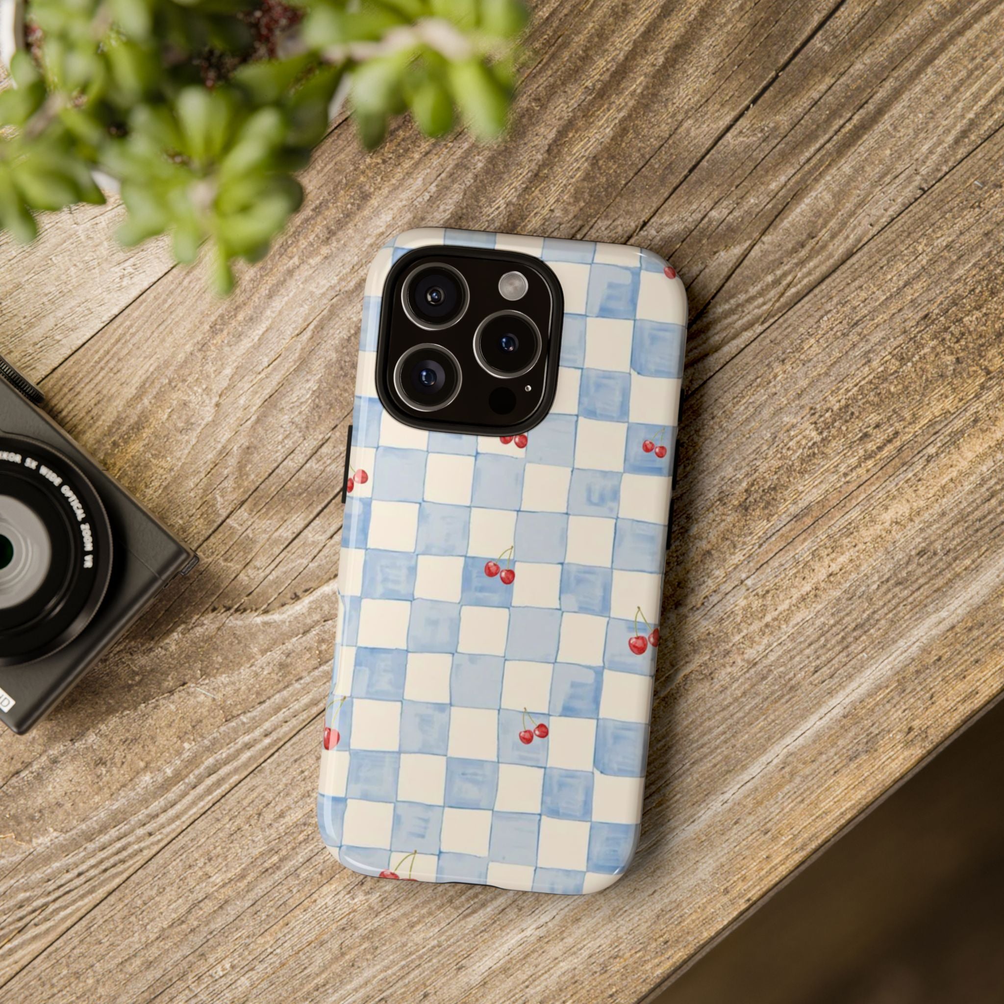 Cherry Check Tough Case  Available For All iPhone Models