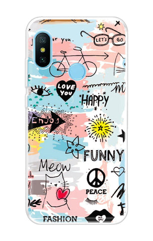 Happy Doodle Soft Cover for Xiaomi Redmi 6 Pro