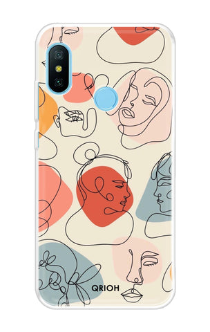 Abstract Faces Soft Cover for Xiaomi Redmi 6 Pro