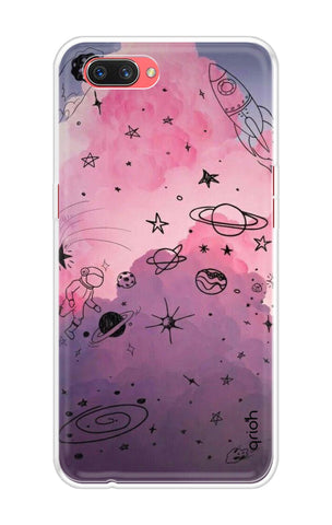 Space Doodles Art Soft Cover For Oppo A3s