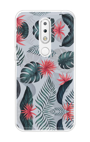 Retro Floral Leaf Soft Cover for Nokia 5.1 Plus