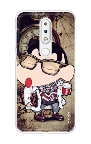 Nerdy Shinchan Soft Cover for Nokia 5.1 Plus