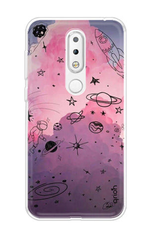 Space Doodles Art Soft Cover For Nokia 5.1 Plus
