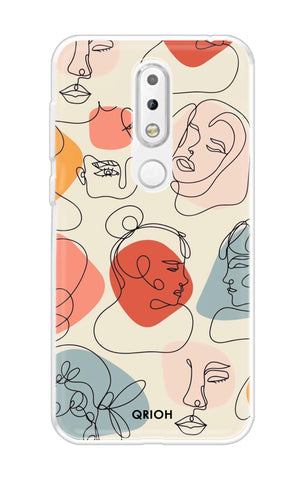 Abstract Faces Soft Cover for Nokia 6.1 Plus