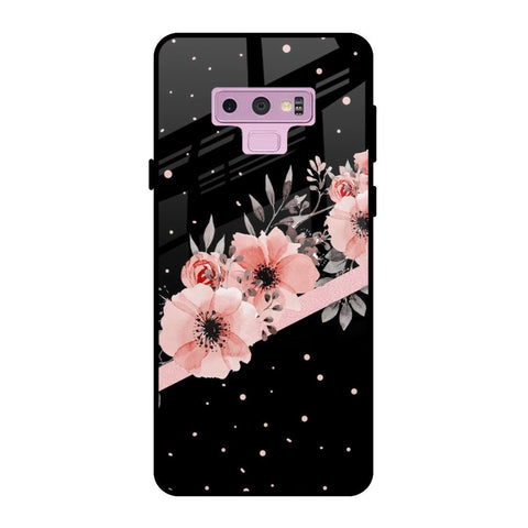 Floral Black Band Glossy Case For Samsung Galaxy Note 9