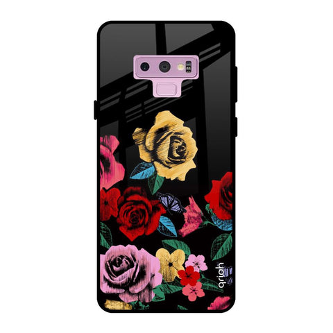 Floral Decorative Glossy Case For Samsung Galaxy Note 9