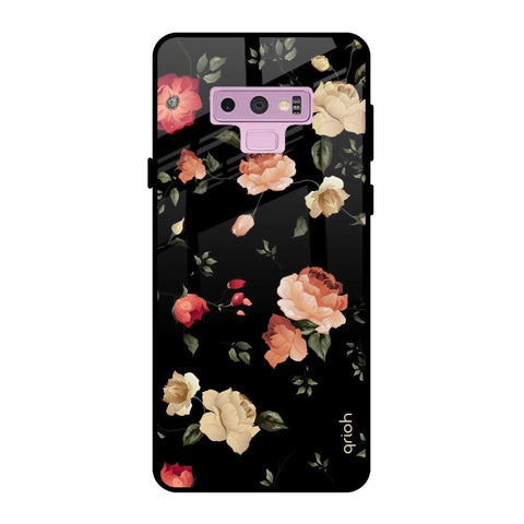 Black Spring Floral Glossy Case for Samsung Galaxy Note 9