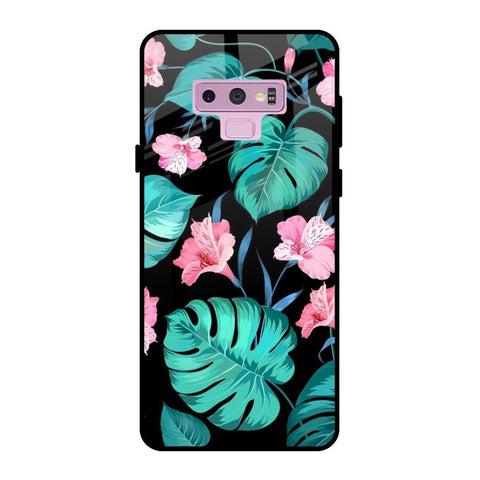 Tropical Leaves & Pink Flowers Glossy case for Samsung Galaxy Note 9