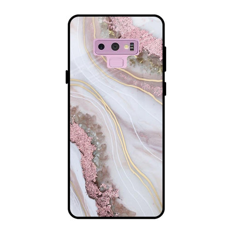 Pink & Gold Gllitter Marble Glossy Case for Samsung Galaxy Note 9