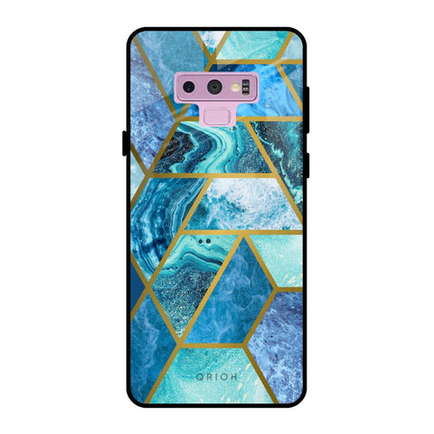 Turquoise Geometrical Marble Glossy Case for Samsung Galaxy Note 9