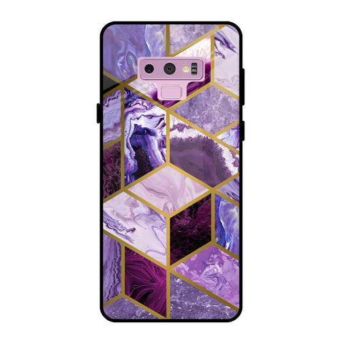 Purple Rhombus Marble Glossy Case for Samsung Galaxy Note 9