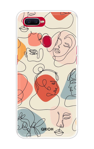 Abstract Faces Soft Cover for Oppo F9
