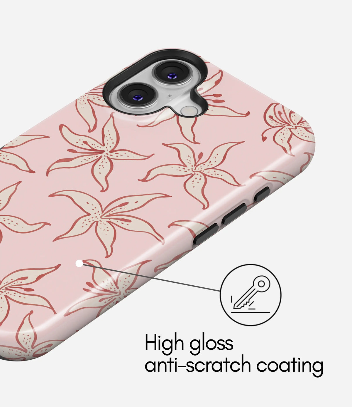 Petal Sketch Premium Tough Shining Phone Case (Double Layer) Available For All iPhone Models