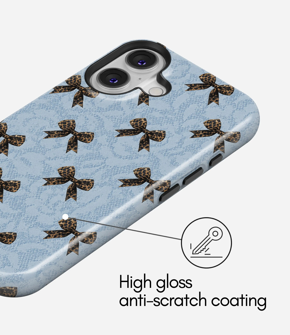 Leopard Bow Charm Premium Tough Shining Phone Case (Double Layer) Available For All iPhone Models