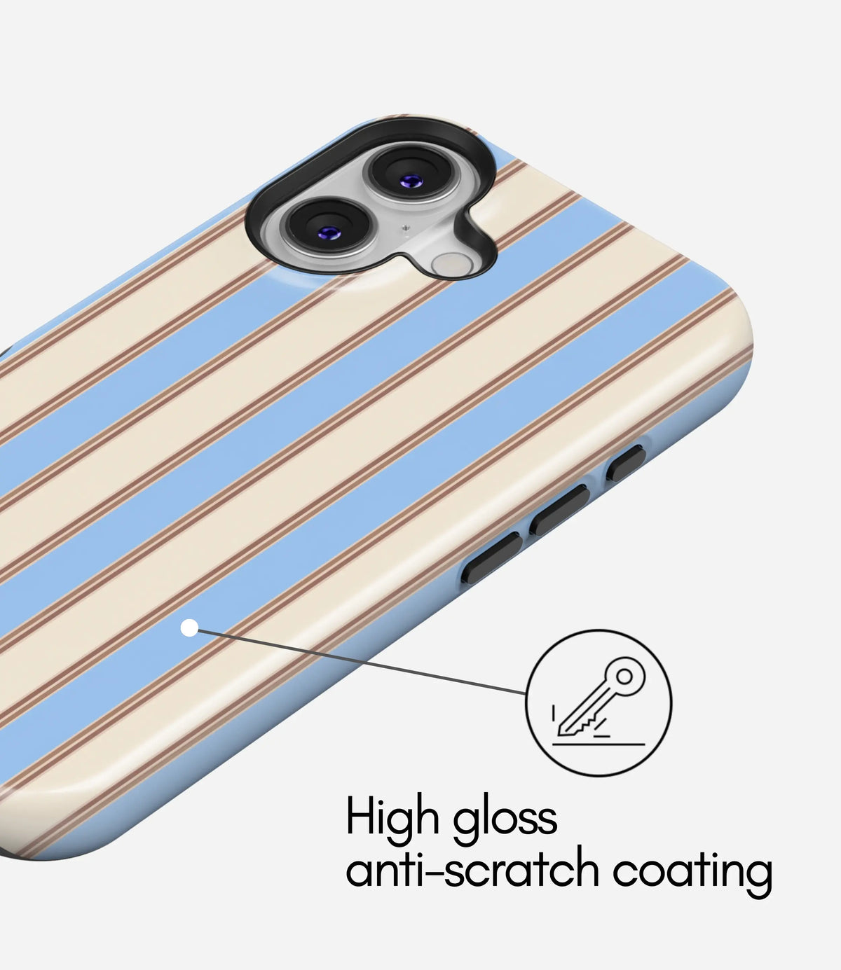 Sailor Cream Stripes Premium Tough Shining Phone Case (Double Layer) Available For All iPhone Models