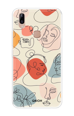Abstract Faces Soft Cover for Vivo Y83 Pro